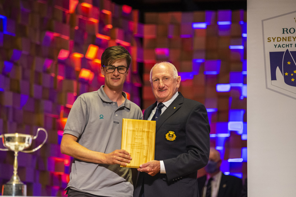 Official Trophy Presentation - Michael Pritchard, Oskana, Rani Trophy - Seamanship Award (collected by Silas Hamilton)