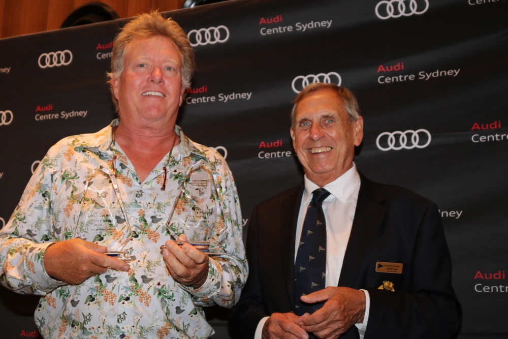 CYCA Vice Commodore Arthur Lane with Salt Shaker owner and co-skipper Peter Franki.