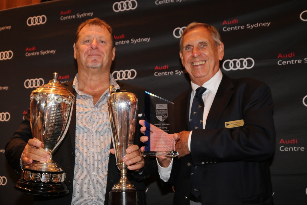 CYCA Vice Commodore Arthur Lane with Highly Sprung owner/skipper Mark Spring.