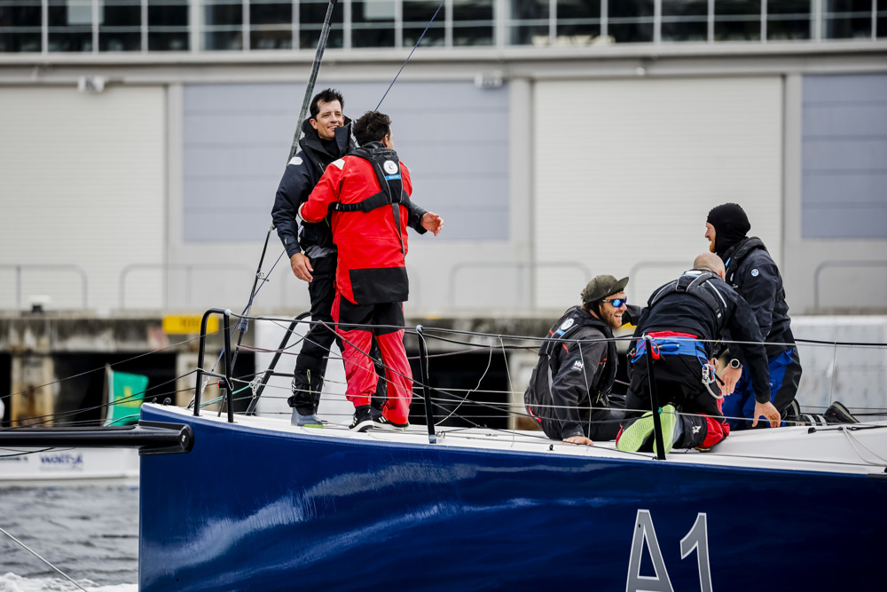 Celestial crew celebrating the finish
