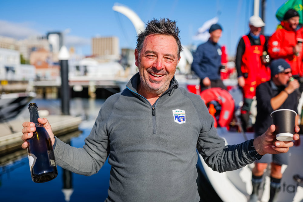 Not quite the appropriate cup for champagne Sir!