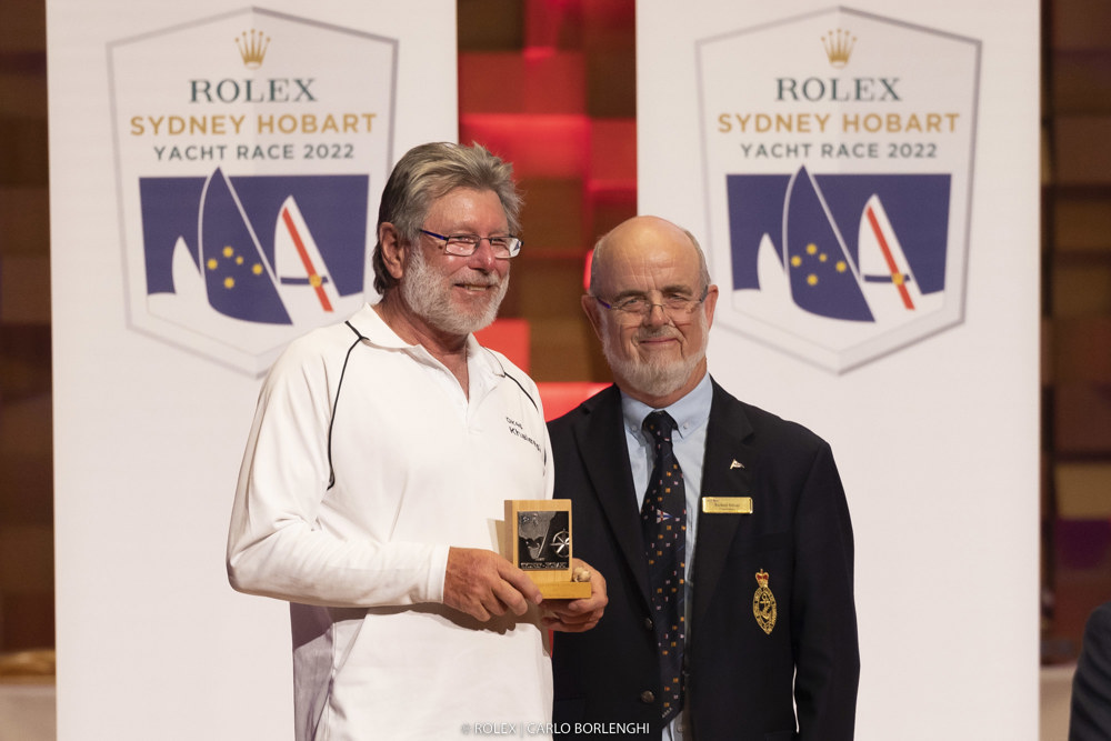 Sandy Farquharson (owner/skipper, Khaleesi) and Richard Bevan (Commodore, RYCT).