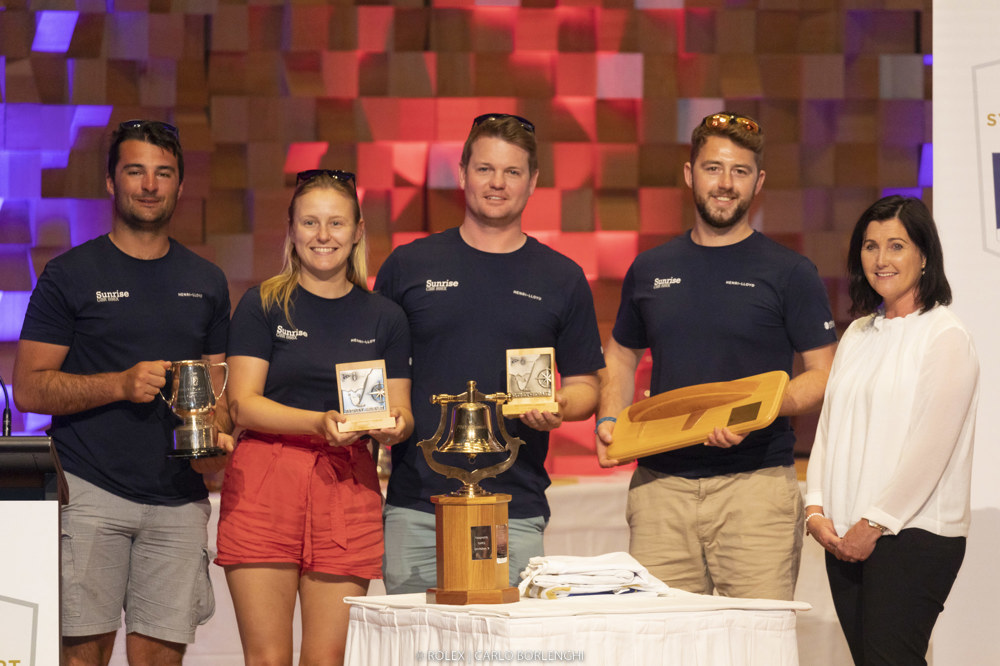 Sunrise (Centre - Tom Kneen, owner/skipper). 