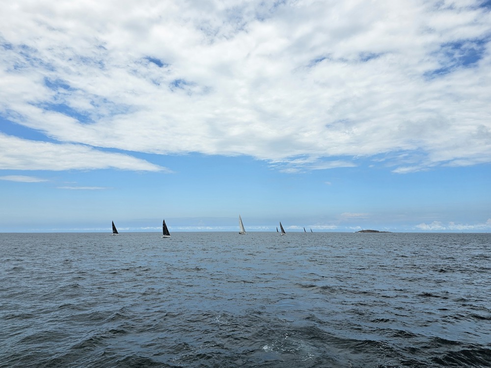 Fleet heading South after rounding Cabbage Tree Island