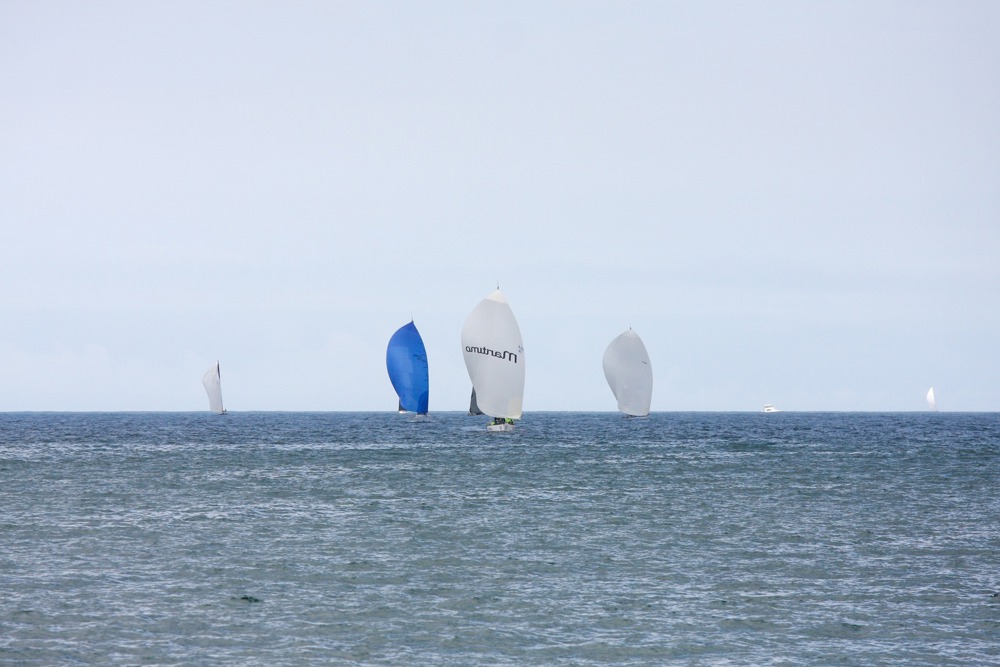 Maritimo leading Ocean Crusaders J-Bird and other boats towards Cabbage Tree Island