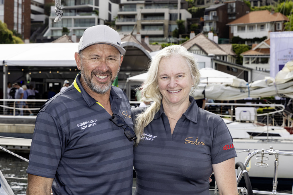 Brenton and Jennifer Carnell onboard Solera at Cruising Yacht Club of Australia