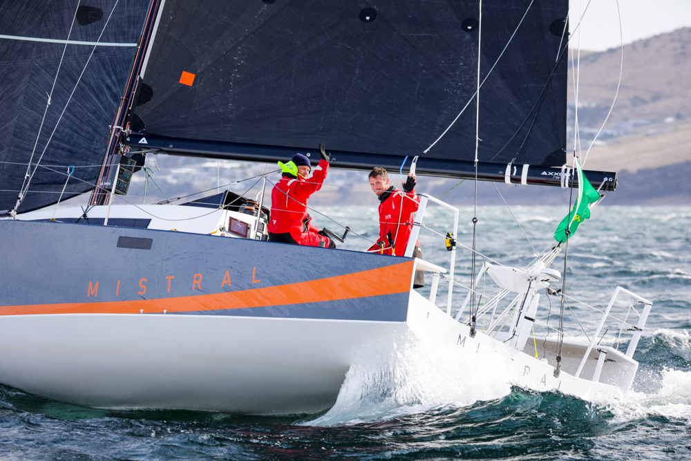 Mistral approaching the finish in River Derwent