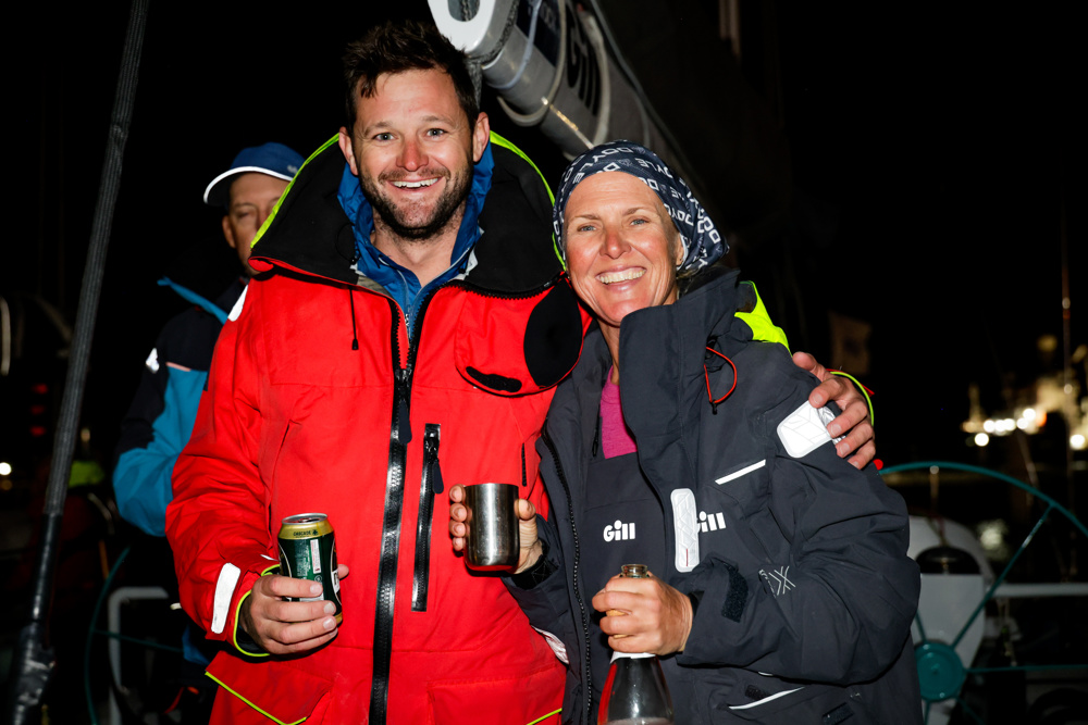 Crew member of Ocean Crusaders J-Bird with skipper Annika Thomson