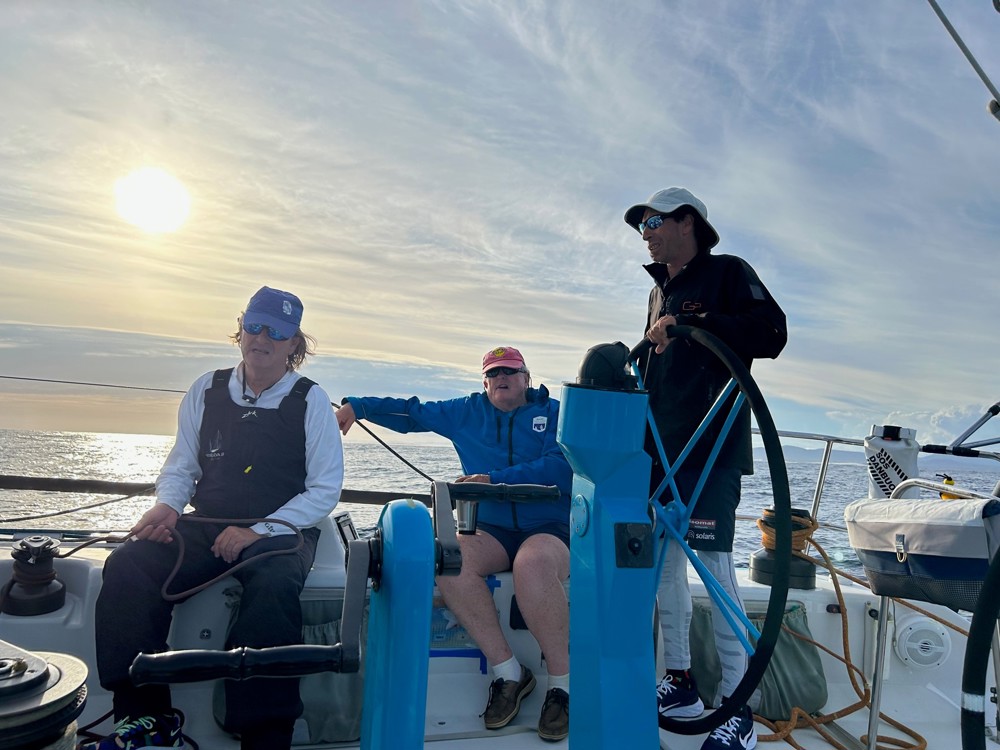 A benign evening on Antipodes, Bardshaw Kellett on the helm