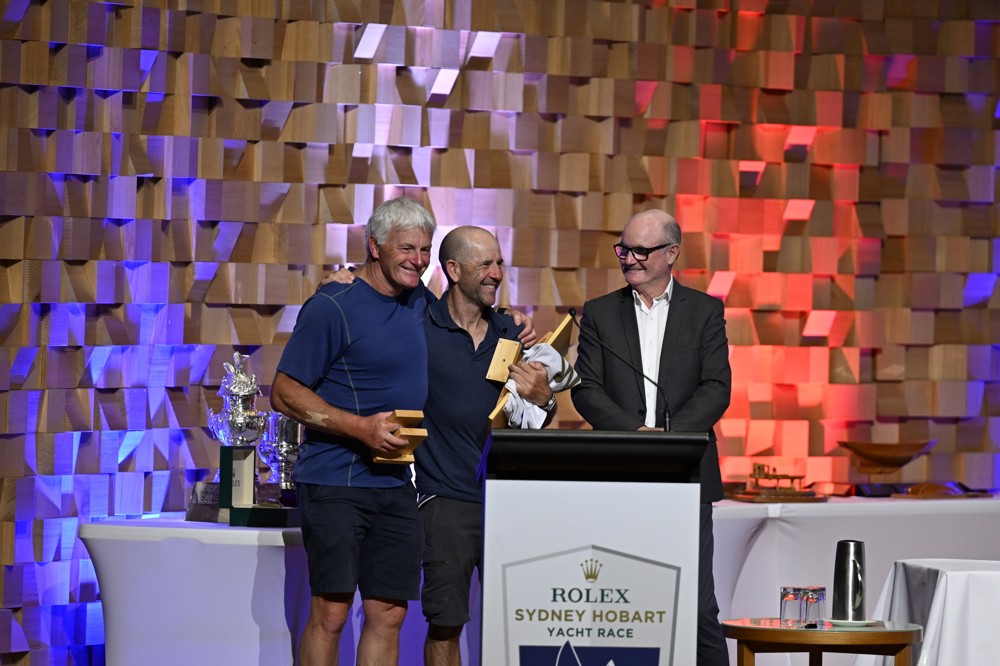 Kraken III, 3rd Two-Handed Line Honours, 2nd Two-Handed IRC and 1st IRC Division 5 - presented to co-skippers Rob Gough and John Saul