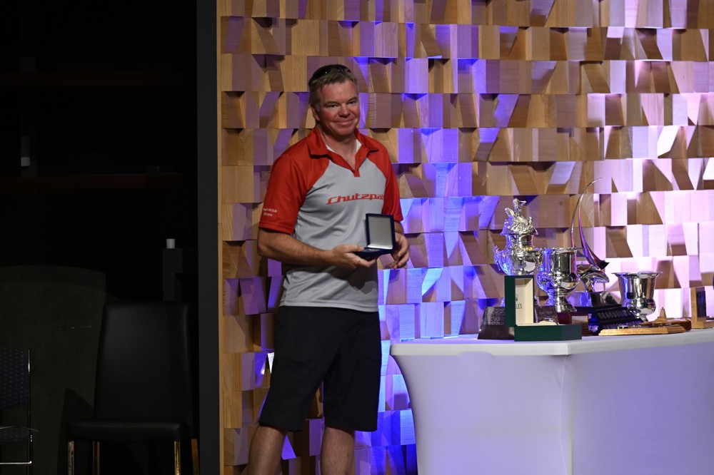 David Watson with his '25 Race' medallion.  He competed in 2023 on Chutzpah.