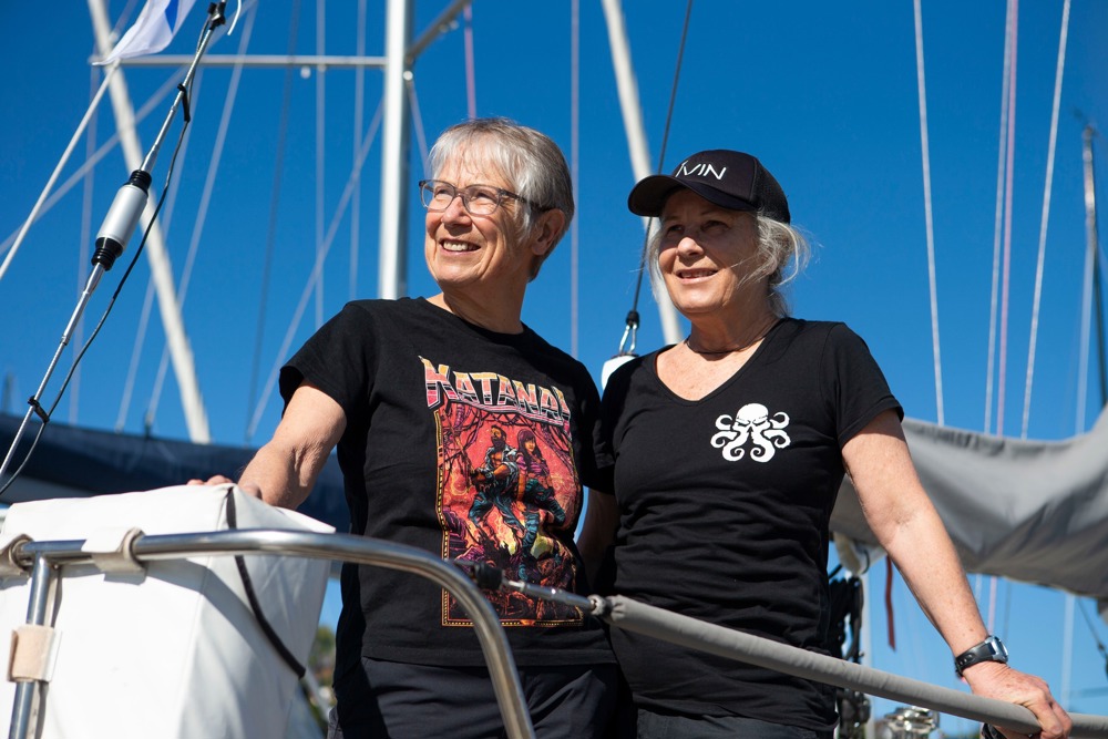 Kathy Veel (l) and Beth Higgs, co-skippers of Double Handed entrant Currawong.