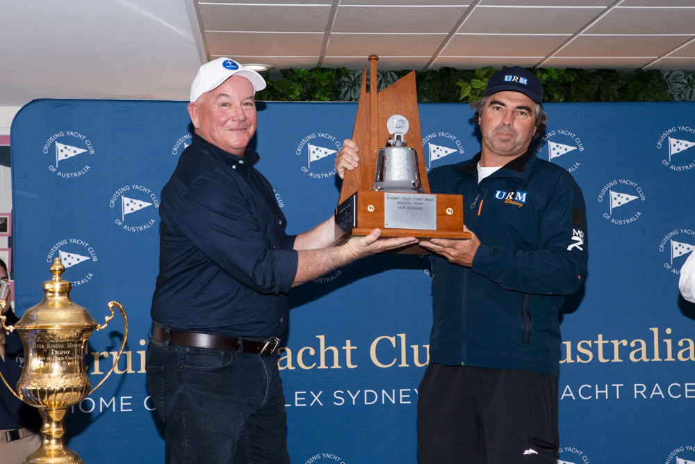 2024 Noakes Sydney Gold Coast Yacht Race Prizegiving - URM Group, Line Honours Winner.    Image: Ashley Dart
