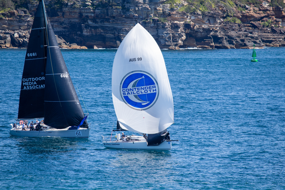 2024 Flinders Islet Race start - Jules Hall's Disko Trooper and Crystal Cutter III (#6661).   Image: David Hislop