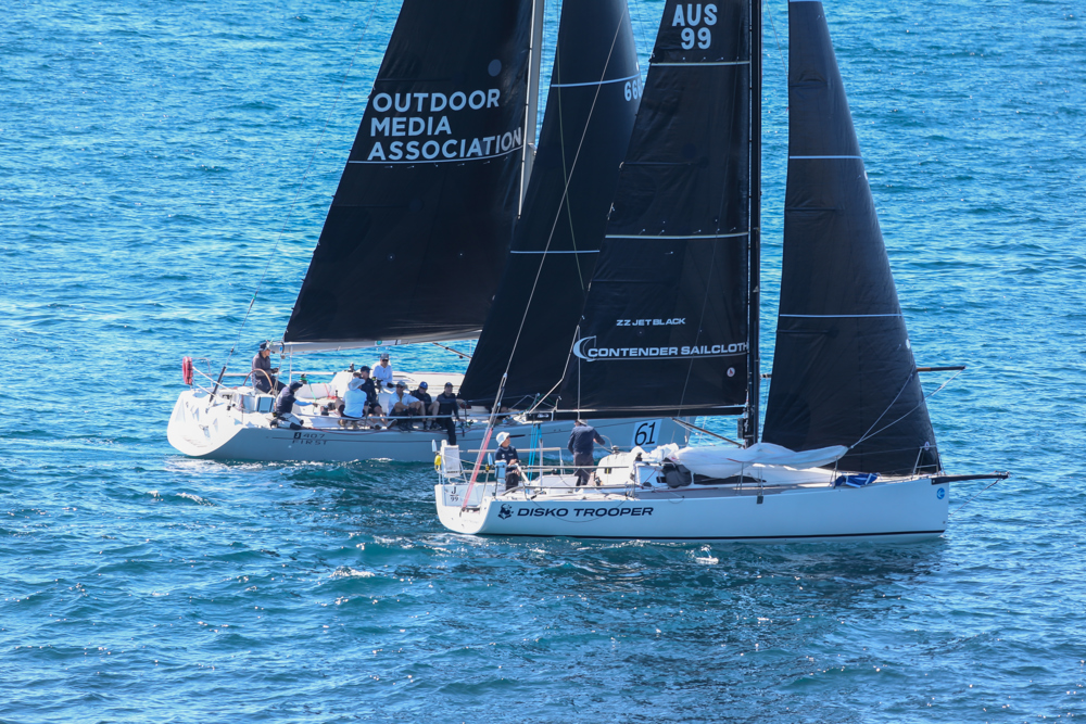 2024 Flinders Islet Race start - Disko Topper and Crystal Cutter III.   Image: David Hislop