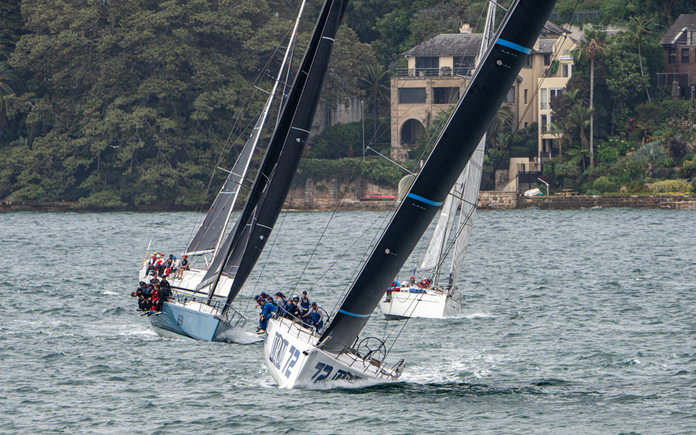 2024/25 Audi Centre Sydney BWPS | Bird Island Race start - URM Group followed by Smuggler.   Image: Mike Selbie