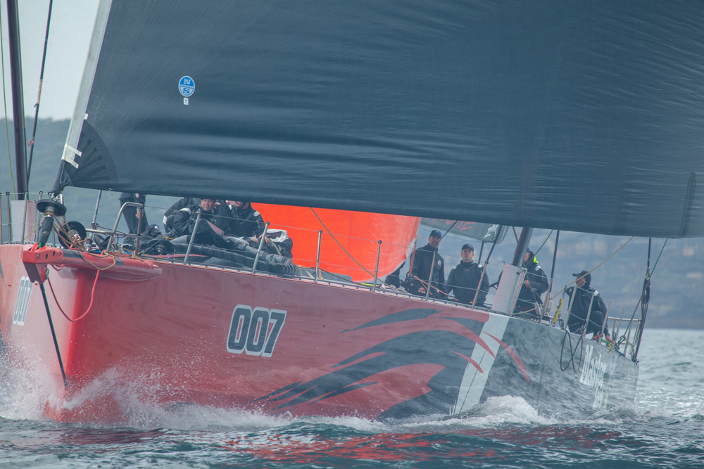 Master Lock Comanche approaching the finish as the line honours boat.   Image: CYCA | David Hislop