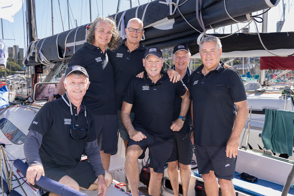 Dockside ambiance at Cruising Yacht Club of Australia - the crew of Dasher + Fisher How Bizarre