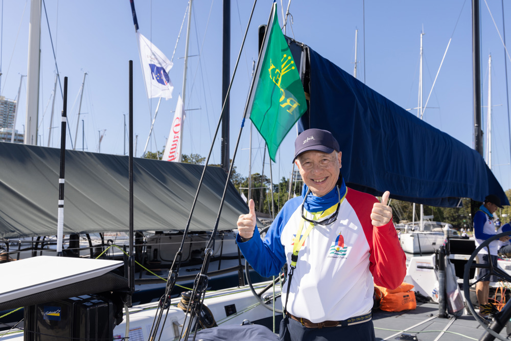 Dockside ambiance at Cruising Yacht Club of AustraliaLeft to right - Ernesto Echauz, skipper of Phillipines boat Centennial 7.
