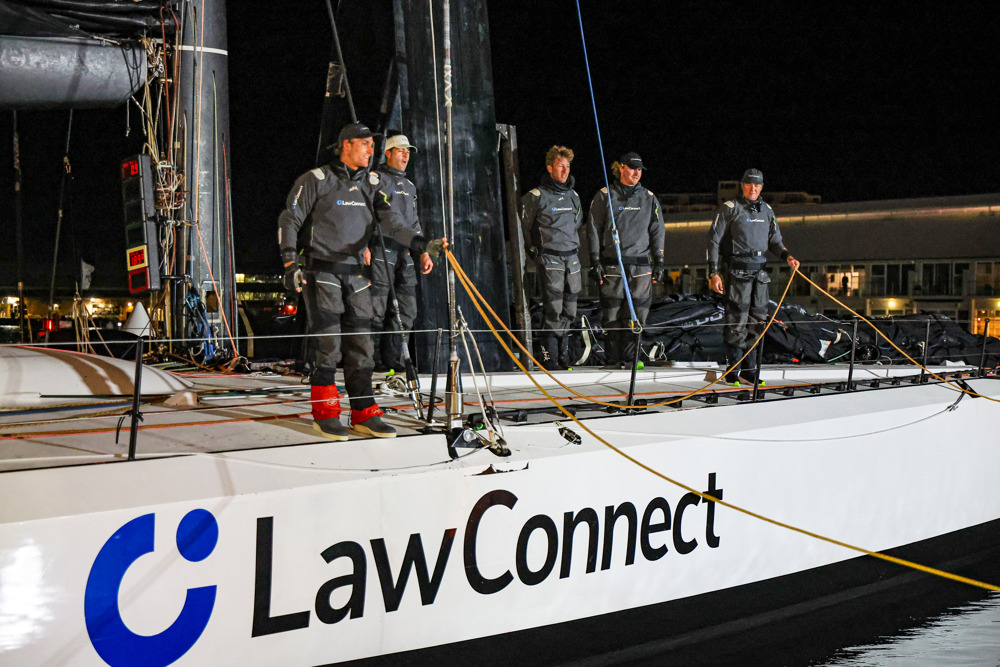 2024 Rolex Sydney Hobart - line honours - LawConnect preparing to tie up.   Image: CYCA | Salty Dingo
