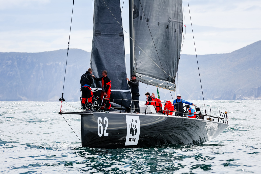 Whisper in a no-wind zone in Storm Bay.   Image: CYCA | Salty Dingo