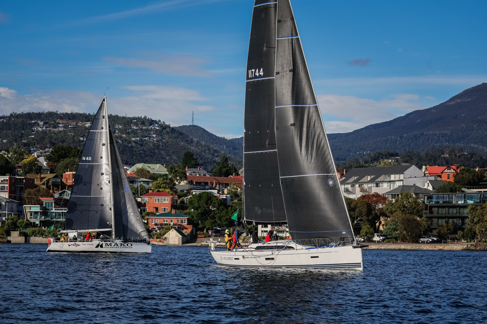 XS Moment and Mako tacking in the river    Image: CYCA | Salty Dingo