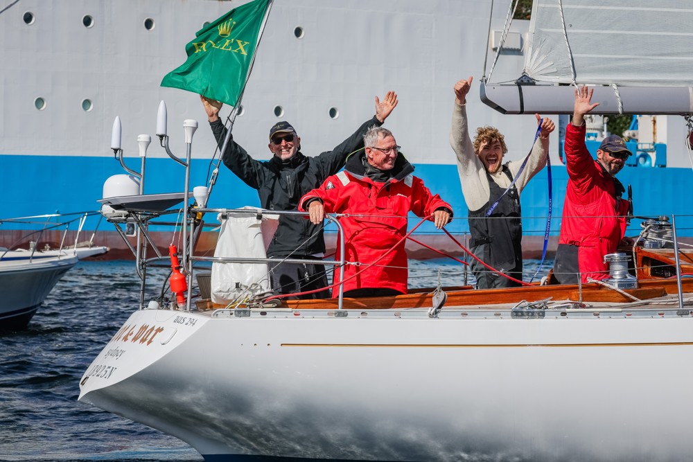 Love & War arrives in Hobart in the 2024 Rolex Sydney Hobart.    Image: CYCA | Salty Dingo