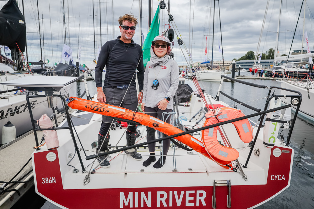 Co-skippers Jiang Lin and Francois Guiffant on Min River.     Image: CYCA | Salty Dingo