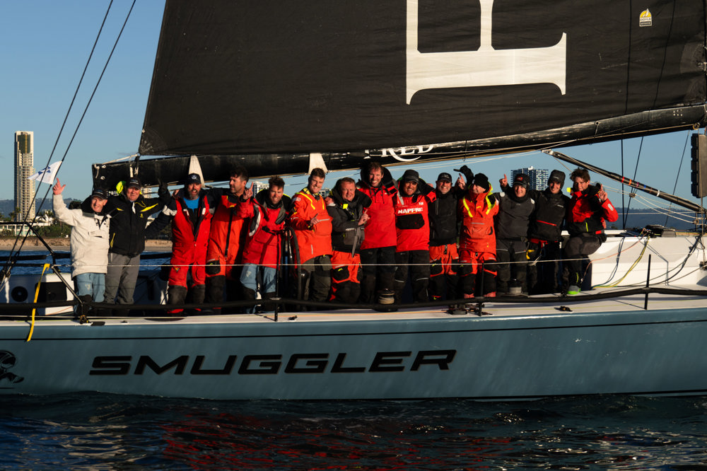 Smuggler in the Gold COast seaway after finishing.    Image: CYCA | Ashley Dart