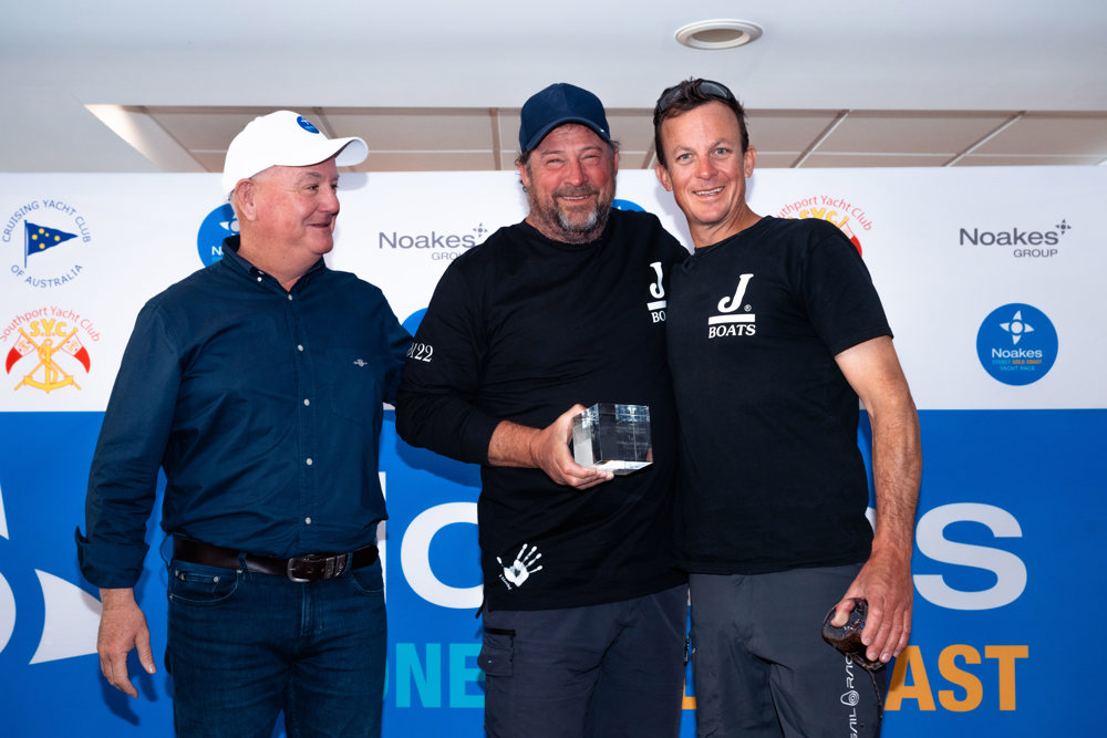 Andrew Butler and Peter Just of Rumchaser, 1st in Double Handed PHS.    Image: CYCA | Ashley Dart