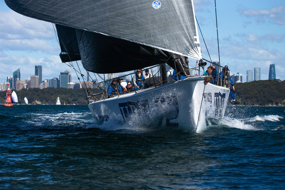 URM Group after the start of the Flinders Islet Race.   Image: CYCA | Ashley Dart