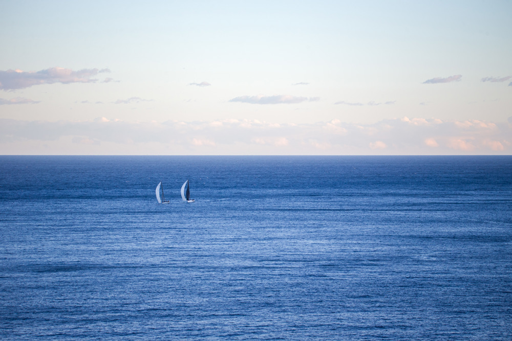 TP52s Koa and Highly Sprung enjoying close racing approaching Sydney Harbour and the finish.   Image: CYCA | Ashley Dart