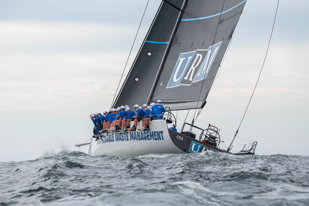 URM Group heading to sea through the Sydney Heads.    Image: CYCA | Ashley Dart