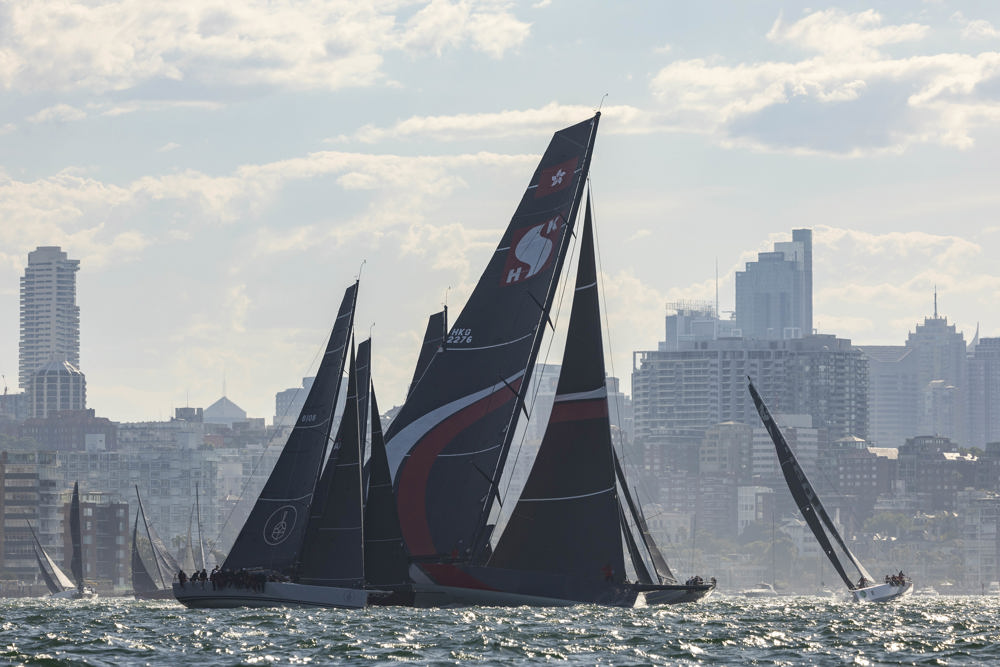 Cabbage Tree Island 2025 - SHK Scallywag at the start.    Image: CYCA/Andrea Francolini