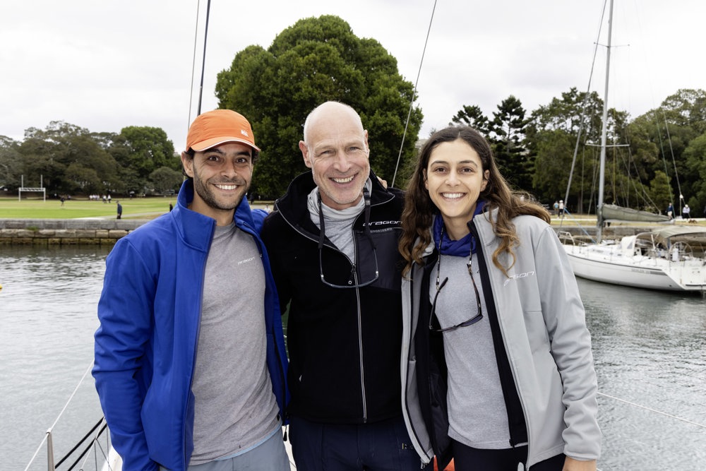 Left to right: Lout, father Andries and daughter Nina Verder  on ‘Aragon’.    