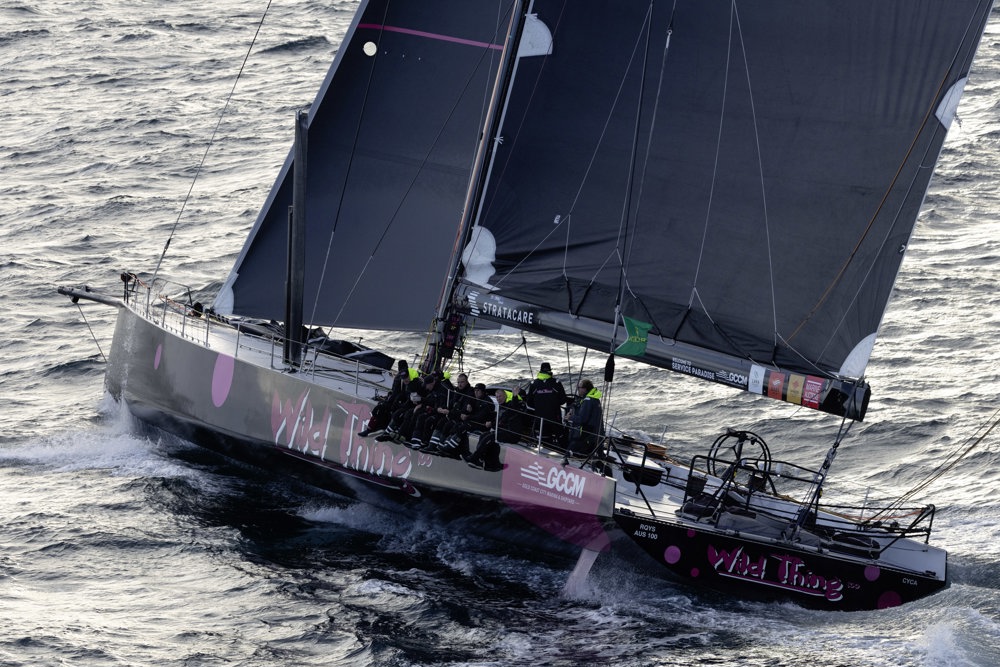 WILD THING 100, Sail No: AUS1001, Owner: Grant Wharington/Adrian Seiffert, Skipper: Grant Wharington, Club: CYCA, QLD, Design: Maxi 100, LOA (m): 30.48, Year: 2023