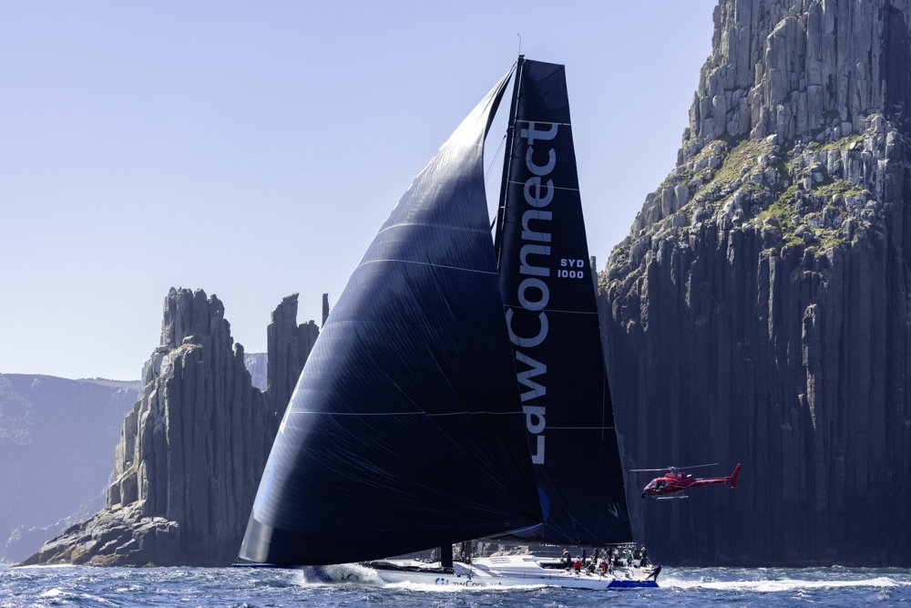 LAW CONNECT passing cape Raoul , Sail No: SYD1000, Owner: Christian Beck, Skipper: Tony Mutter, Club: CYCA, NSW, Design: Juan K 100 Custom, LOA (m): 30.5, Year: 2008