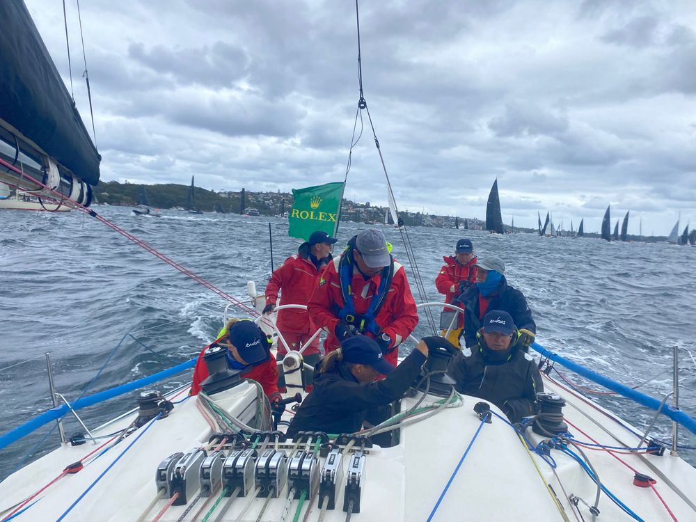 Cruising Sydney Harbour preparing for the start