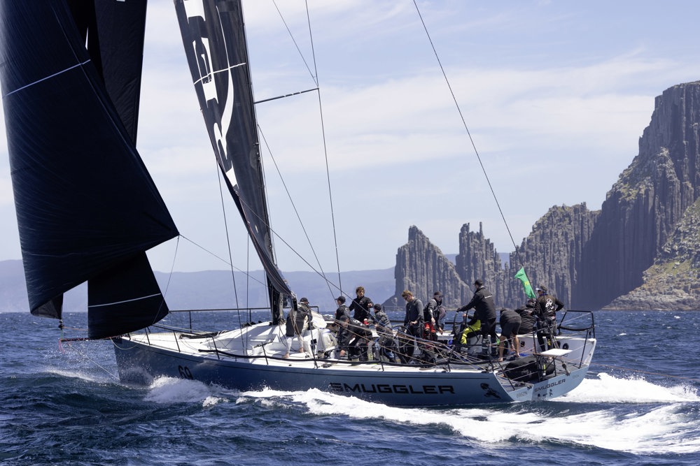 Rounding Tasman Island 

SMUGGLER, Sail No: 6952, Owner and Skipper: Sebastian Bohm, Club: CYCA, NSW, Design: TP52, LOA (m): 15.9, Year: 2006