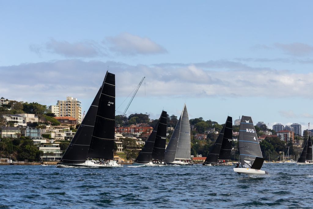 Moneypenny leading the fleet down the harbour.    Photo: CYCA | Ashley Dart