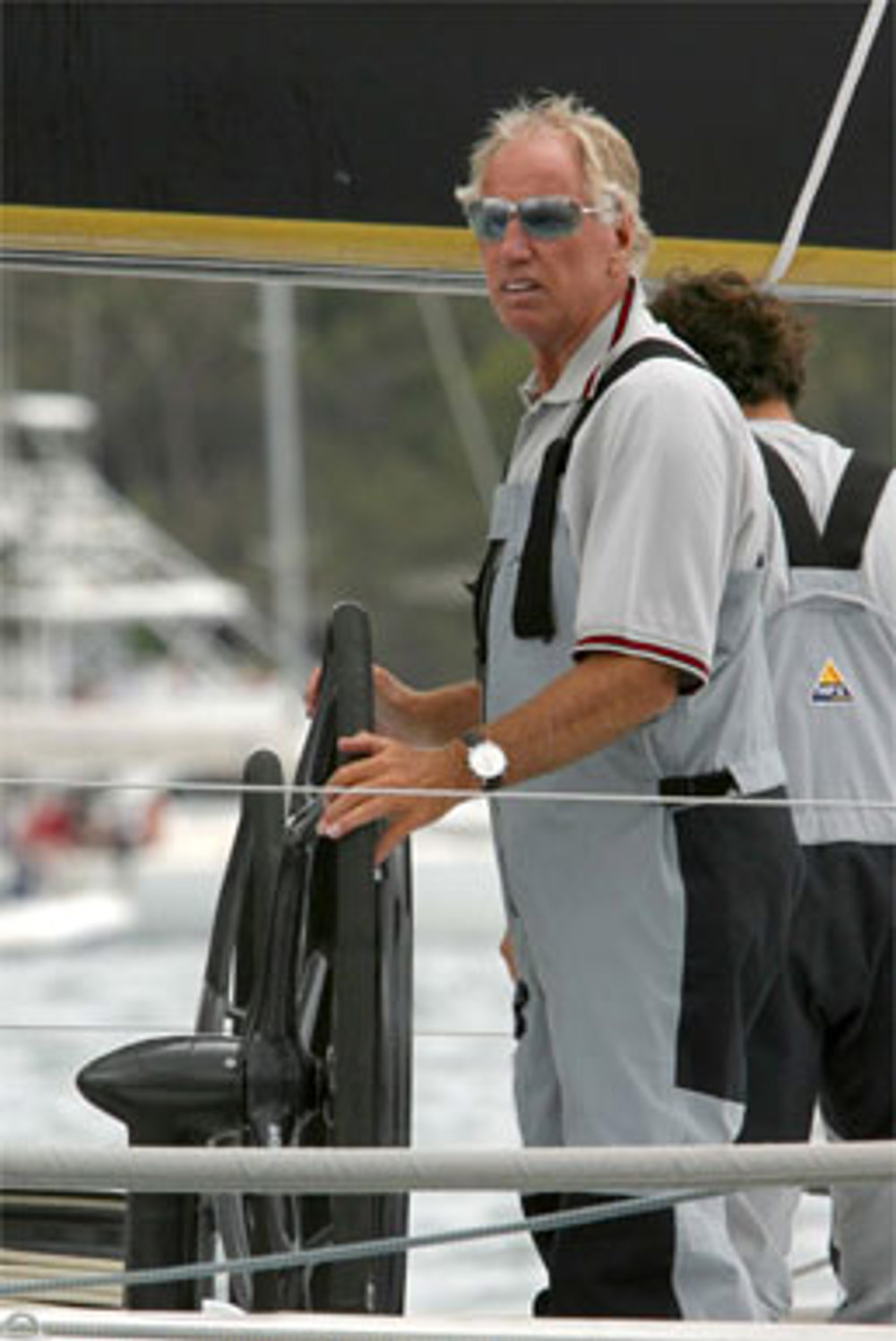 Neville Crichton - line honours winner 2002 Rolex Sydney Hobart Race - here seen before the start of the race.