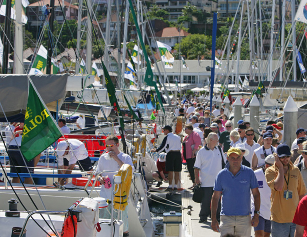 The CYCA marina on the morning of the start of the 2005 Rolex Sydney Hobart