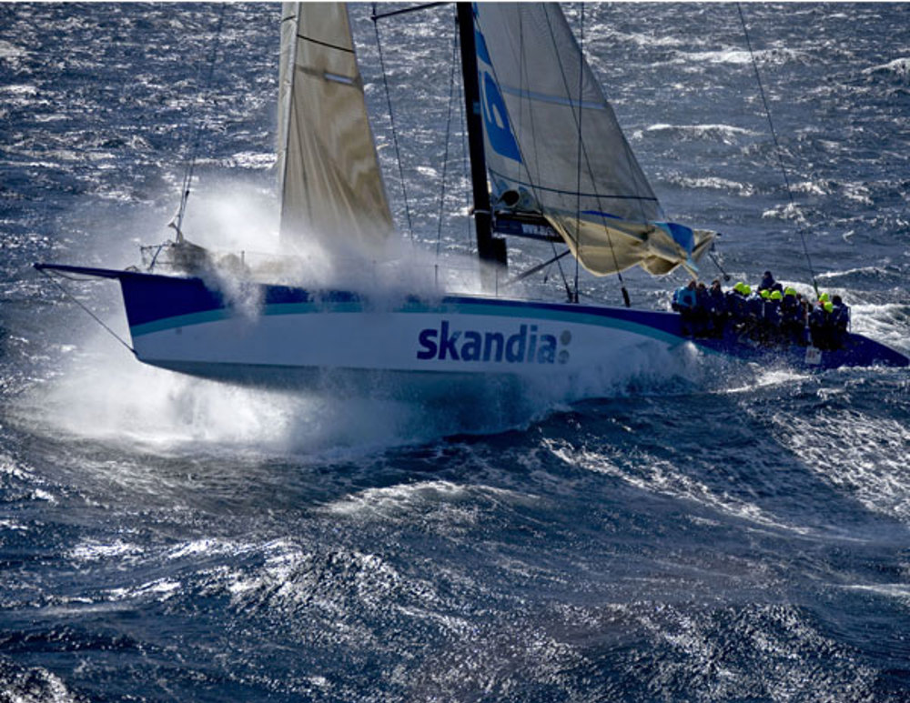 Skandia South West of Tasman Island and heading to the finish line