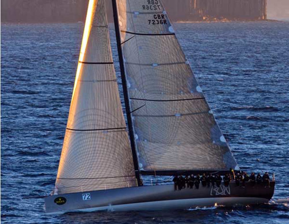 Niklas Zennstrom's JV72 RAN passing Cape Raoul