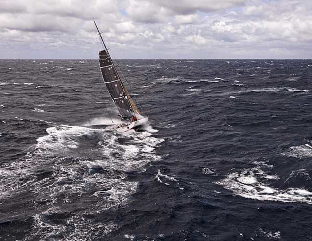 Matt Allen's Ichi Ban powering through the southerly breeze in Bass Strait