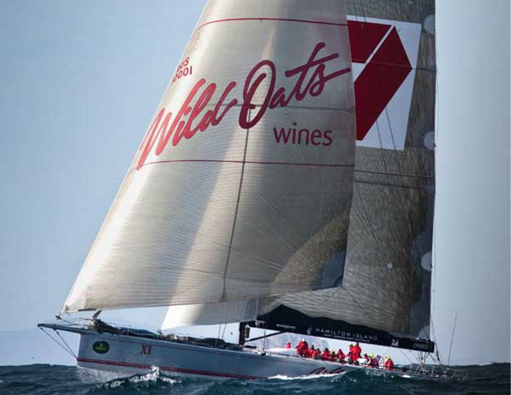 Wild Oats XI on the last leg of her journey to Hobart