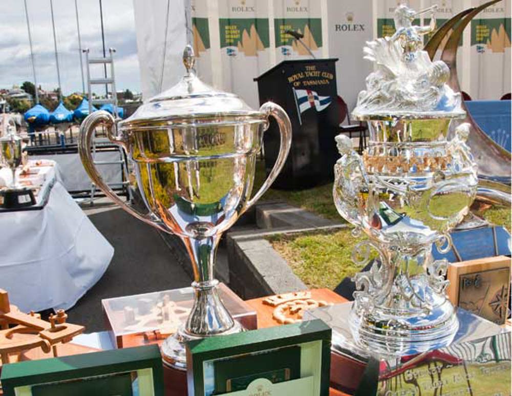 Rolex Sydney Hobart Yacht Race trophies and Rolex Yacht-Master timepieces for Overall Handicap winner and Line Honours winner
