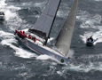 Wild Oats XI being chased by a few spectator boats