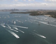 The spectacular site of Sydney Harbour - the only commercial Harbour that closes for the start of a yacht race