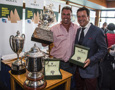John Hilderbrand with Patrick Boutellier, Rolex Australia accepting Wild Oats XI's trophies and Yacht-Master timepieces